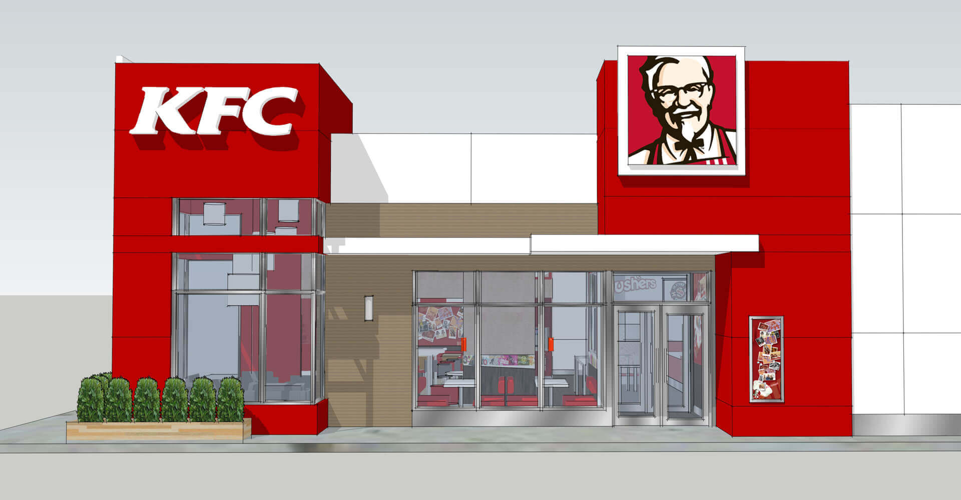 Vault kfc. KFC проект здания. Макет KFC.